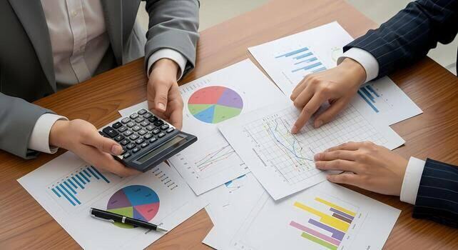 CPA reviewing financial charts to help Elmhurst business owners reduce tax liability